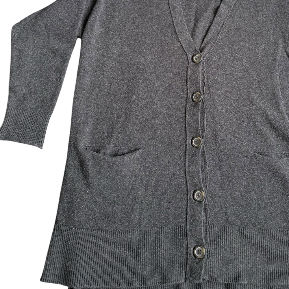 Madewell Sweater Womens extra large Gray Cardigan Gray 3/4 Sleeve - Picture 6 of 14